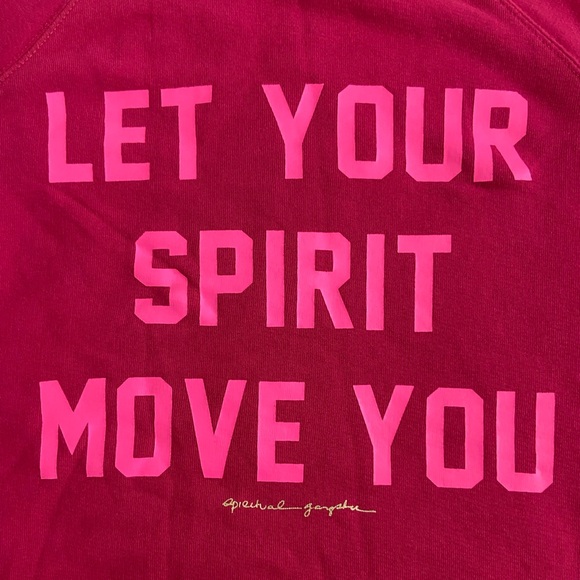 Spiritual Gangster x Peleton Berry Red Let Your Spirit Move You Sweatshirt - Picture 12 of 14